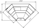 Витрины "Эллада-Ув90" +1+6 угол внутренний с подтоварником