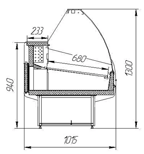 Витрины "Аркадия-СП" +1+6 с подтоварником