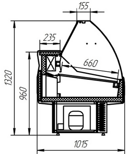 Витрины "Аркадия Люкс-СП" +1+6  (с подтоварником)